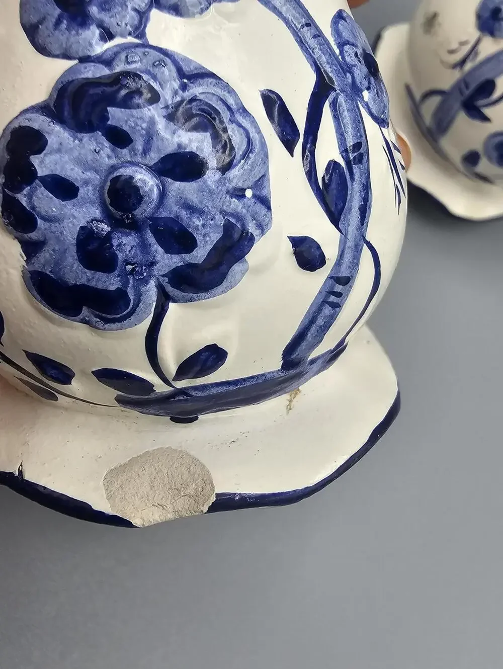 Vintage Blue and White Floral salt and pepper shakers Set of 2